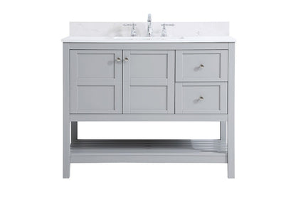 Elegant Furniture & Lighting - Theo 42 inch Single Bathroom Vanity in Gray with Backsplash - VF16442GR-BS veiw 1
