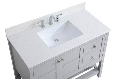 Elegant Furniture & Lighting - Theo 42 inch Single Bathroom Vanity in Gray with Backsplash - VF16442GR-BS veiw 3