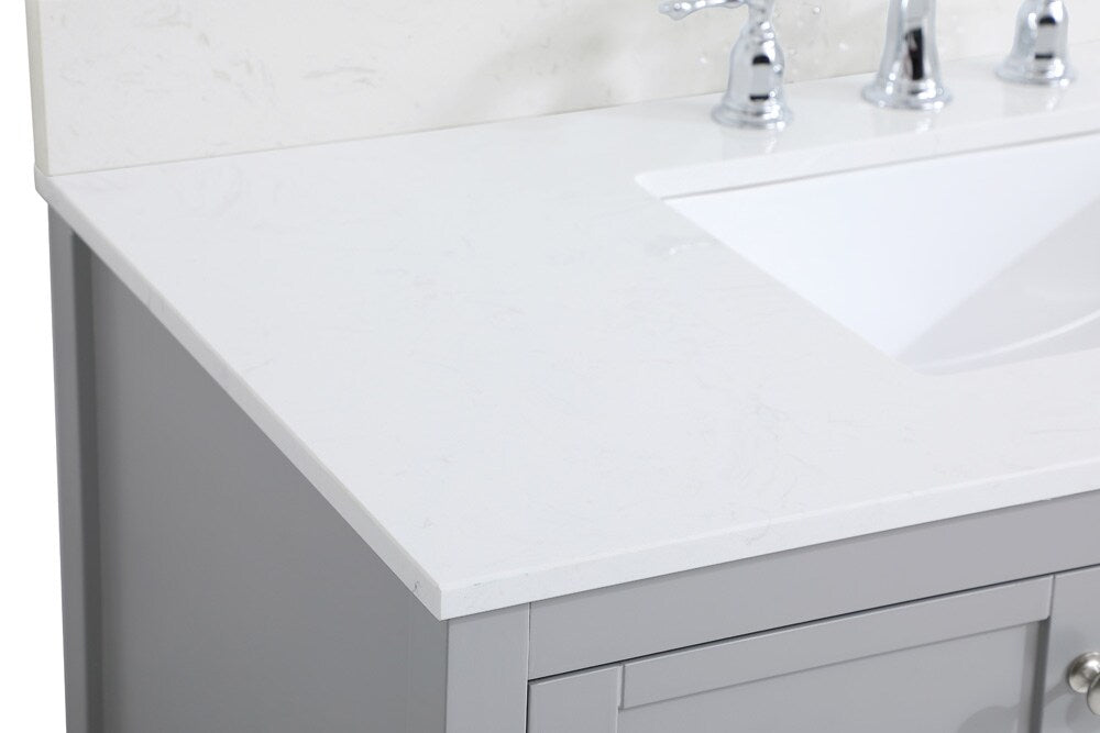 Elegant Furniture & Lighting - Theo 42 inch Single Bathroom Vanity in Gray with Backsplash - VF16442GR-BS veiw 4