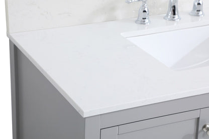 Elegant Furniture & Lighting - Theo 42 inch Single Bathroom Vanity in Gray with Backsplash - VF16442GR-BS veiw 4