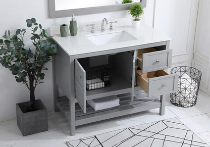 Elegant Furniture & Lighting - Theo 42 inch Single Bathroom Vanity in Gray with Backsplash - VF16442GR-BS veiw 9