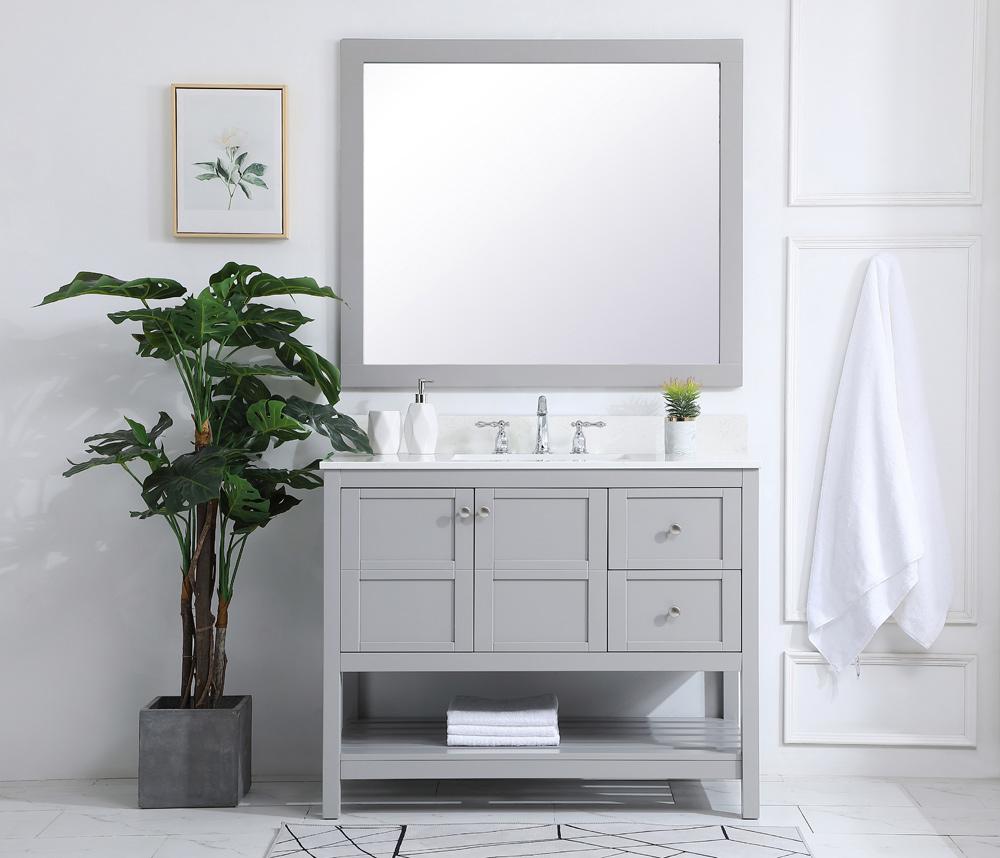Elegant Furniture & Lighting - Theo 42 inch Single Bathroom Vanity in Gray with Backsplash - VF16442GR-BS veiw 10