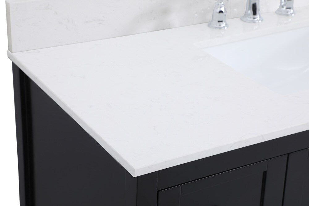 Elegant Furniture & Lighting - Theo 48 inch Single Bathroom Vanity in Black with Backsplash - VF16448BK-BS veiw 4