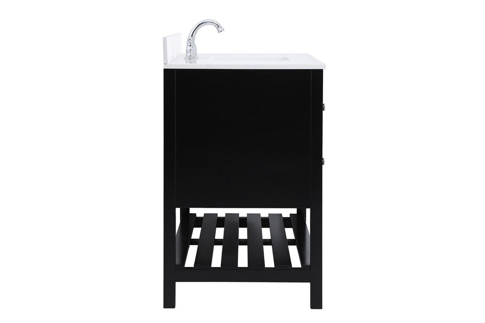 Elegant Furniture & Lighting - Theo 48 inch Single Bathroom Vanity in Black with Backsplash - VF16448BK-BS veiw 7