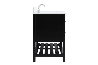 Elegant Furniture & Lighting - Theo 48 inch Single Bathroom Vanity in Black with Backsplash - VF16448BK-BS veiw 7