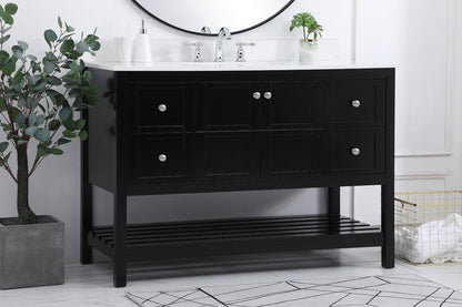 Elegant Furniture & Lighting - Theo 48 inch Single Bathroom Vanity in Black with Backsplash - VF16448BK-BS veiw 8