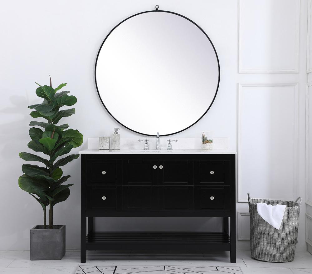 Elegant Furniture & Lighting - Theo 48 inch Single Bathroom Vanity in Black with Backsplash - VF16448BK-BS veiw 10