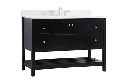 Elegant Furniture & Lighting - Theo 48 inch Single Bathroom Vanity in Black with Backsplash - VF16448BK-BS veiw 13