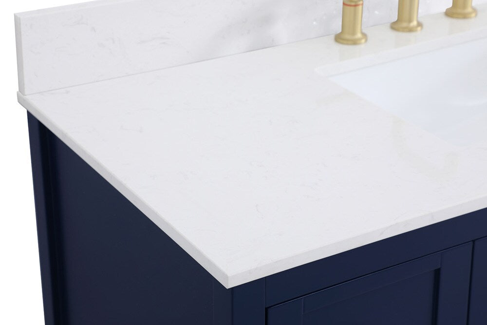 Elegant Furniture & Lighting - Theo 48 inch Single Bathroom Vanity in Blue with Backsplash - VF16448BL-BS veiw 4