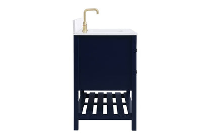 Elegant Furniture & Lighting - Theo 48 inch Single Bathroom Vanity in Blue with Backsplash - VF16448BL-BS veiw 7