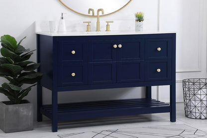 Elegant Furniture & Lighting - Theo 48 inch Single Bathroom Vanity in Blue with Backsplash - VF16448BL-BS veiw 8