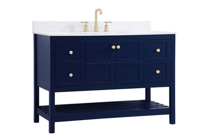 Elegant Furniture & Lighting - Theo 48 inch Single Bathroom Vanity in Blue with Backsplash - VF16448BL-BS veiw 13
