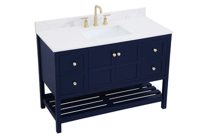 Elegant Furniture & Lighting - Theo 48 inch Single Bathroom Vanity in Blue with Backsplash - VF16448BL-BS veiw 14