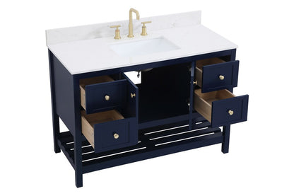 Elegant Furniture & Lighting - Theo 48 inch Single Bathroom Vanity in Blue with Backsplash - VF16448BL-BS veiw 15