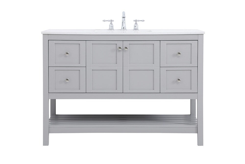 Elegant Furniture & Lighting - Theo 48 inch Single Bathroom Vanity in Gray - VF16448GR veiw 1