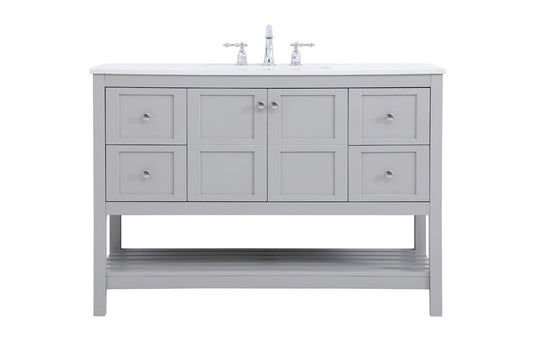 Elegant Furniture & Lighting - Theo 48 inch Single Bathroom Vanity in Gray - VF16448GR veiw 1