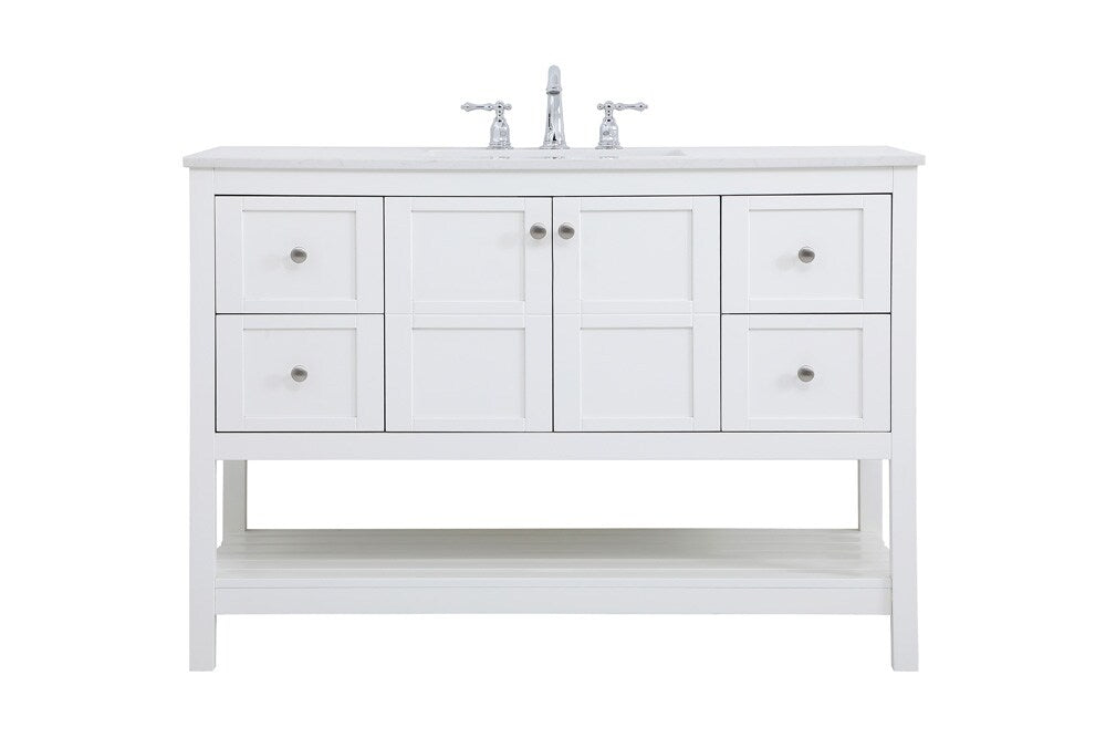 Elegant Furniture & Lighting - Theo 48 inch Single Bathroom Vanity in White - VF16448WH veiw 1