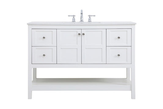 Elegant Furniture & Lighting - Theo 48 inch Single Bathroom Vanity in White - VF16448WH veiw 1