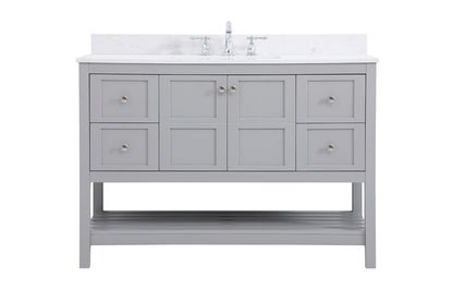 Elegant Furniture & Lighting - Theo 48 inch Single Bathroom Vanity in Gray with Backsplash - VF16448GR-BS veiw 1