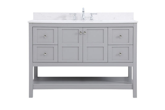 Elegant Furniture & Lighting - Theo 48 inch Single Bathroom Vanity in Gray with Backsplash - VF16448GR-BS veiw 1