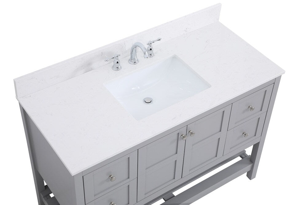 Elegant Furniture & Lighting - Theo 48 inch Single Bathroom Vanity in Gray with Backsplash - VF16448GR-BS veiw 3