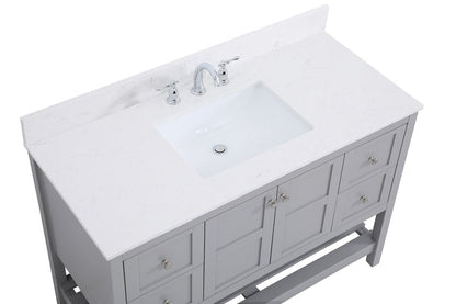 Elegant Furniture & Lighting - Theo 48 inch Single Bathroom Vanity in Gray with Backsplash - VF16448GR-BS veiw 3
