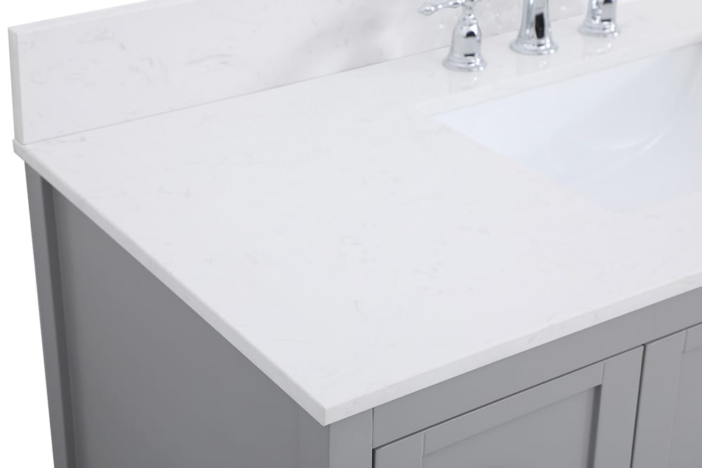 Elegant Furniture & Lighting - Theo 48 inch Single Bathroom Vanity in Gray with Backsplash - VF16448GR-BS veiw 4