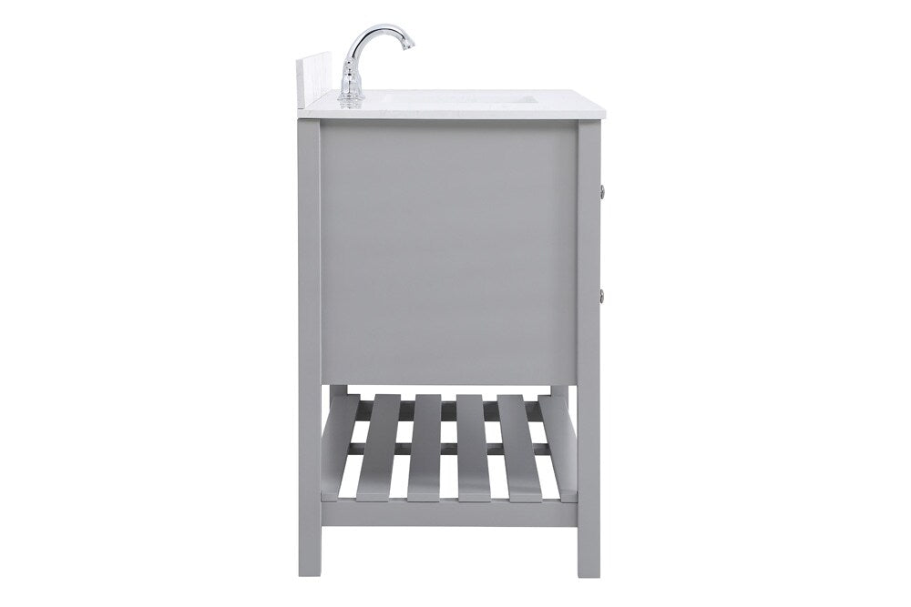 Elegant Furniture & Lighting - Theo 48 inch Single Bathroom Vanity in Gray with Backsplash - VF16448GR-BS veiw 7
