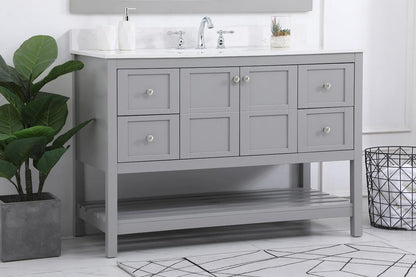 Elegant Furniture & Lighting - Theo 48 inch Single Bathroom Vanity in Gray with Backsplash - VF16448GR-BS veiw 8
