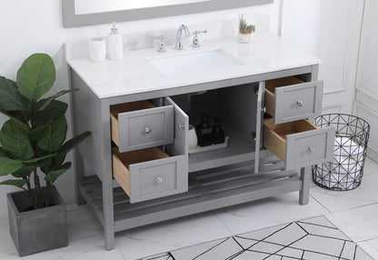 Elegant Furniture & Lighting - Theo 48 inch Single Bathroom Vanity in Gray with Backsplash - VF16448GR-BS veiw 9
