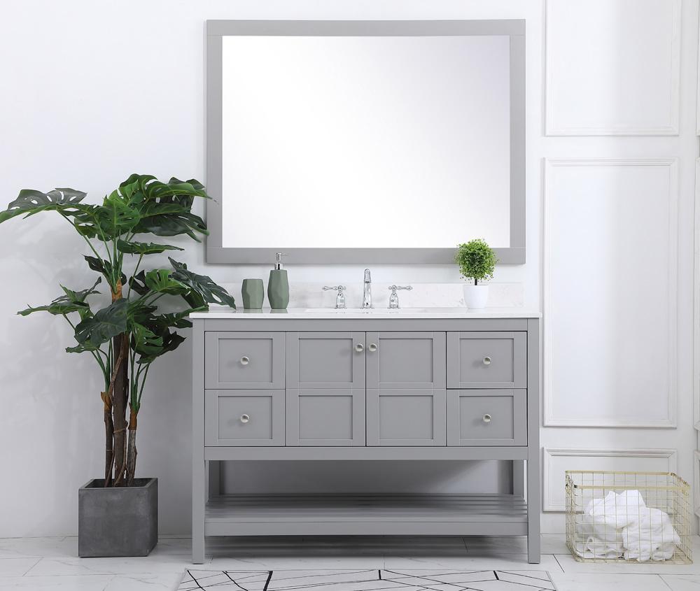 Elegant Furniture & Lighting - Theo 48 inch Single Bathroom Vanity in Gray with Backsplash - VF16448GR-BS veiw 10