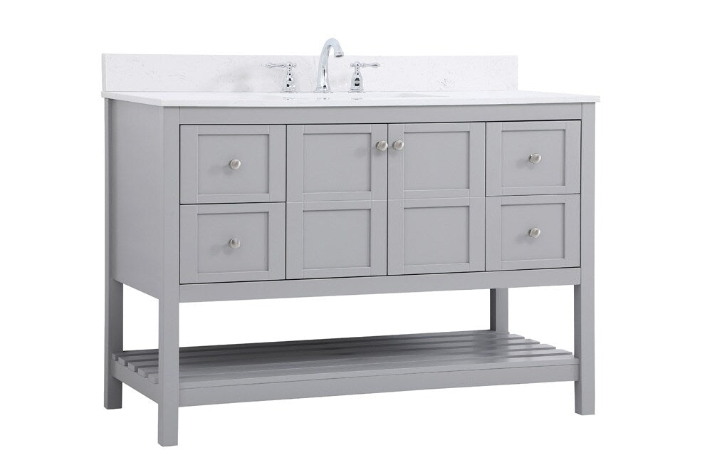 Elegant Furniture & Lighting - Theo 48 inch Single Bathroom Vanity in Gray with Backsplash - VF16448GR-BS veiw 13