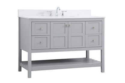 Elegant Furniture & Lighting - Theo 48 inch Single Bathroom Vanity in Gray with Backsplash - VF16448GR-BS veiw 13