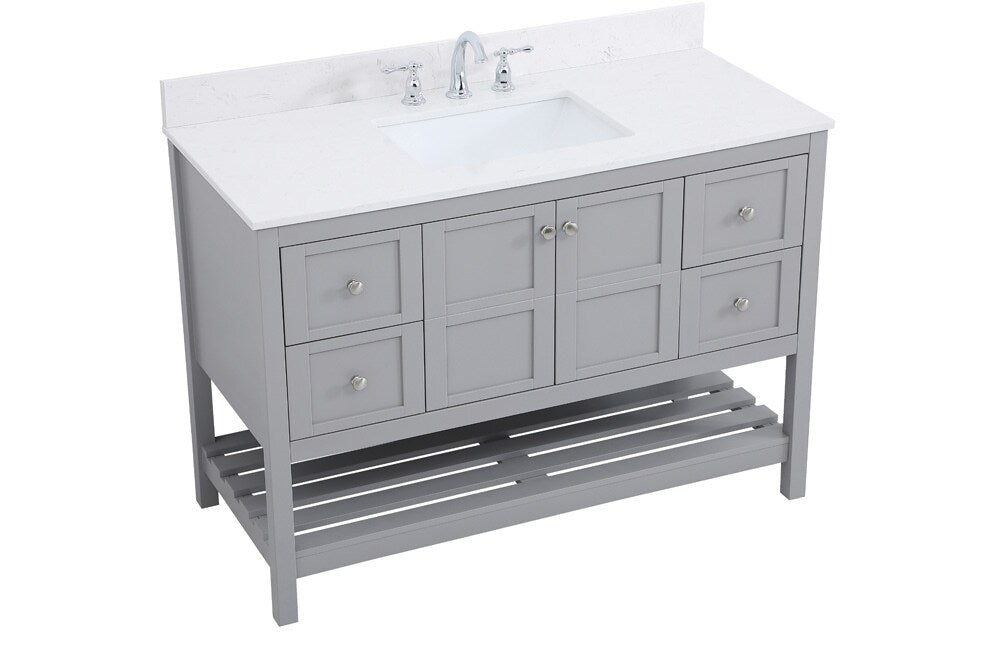 Elegant Furniture & Lighting - Theo 48 inch Single Bathroom Vanity in Gray with Backsplash - VF16448GR-BS veiw 14
