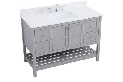 Elegant Furniture & Lighting - Theo 48 inch Single Bathroom Vanity in Gray with Backsplash - VF16448GR-BS veiw 14