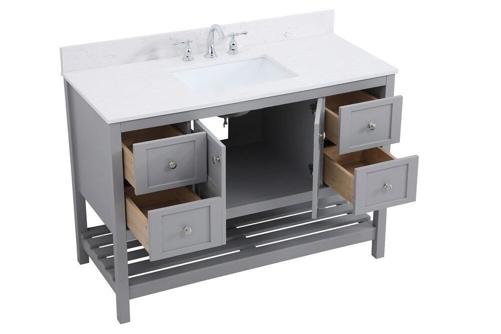 Elegant Furniture & Lighting - Theo 48 inch Single Bathroom Vanity in Gray with Backsplash - VF16448GR-BS veiw 15