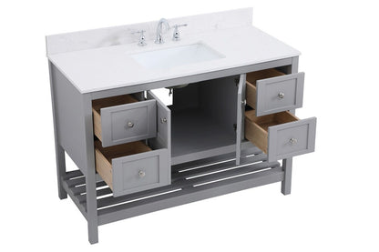 Elegant Furniture & Lighting - Theo 48 inch Single Bathroom Vanity in Gray with Backsplash - VF16448GR-BS veiw 15