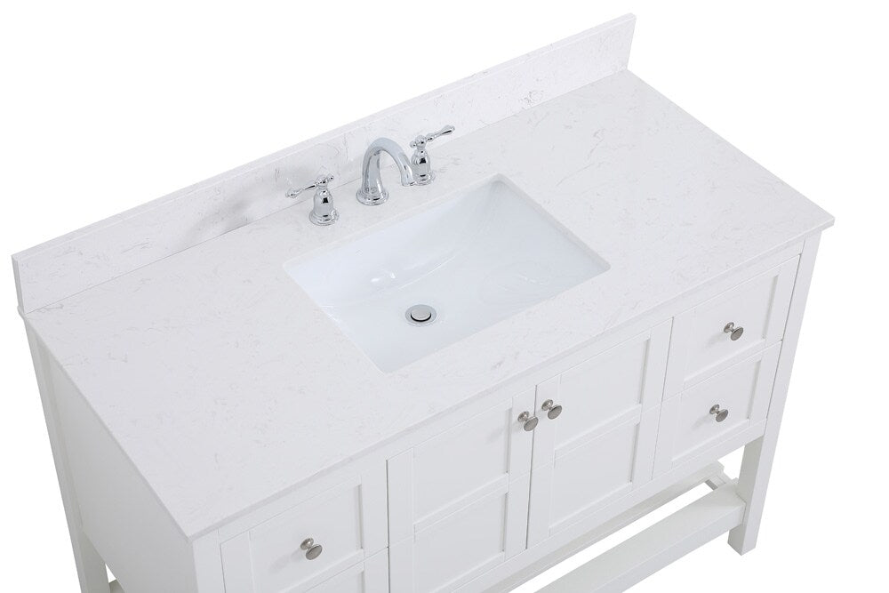 Elegant Furniture & Lighting - Theo 48 inch Single Bathroom Vanity in White with Backsplash - VF16448WH-BS veiw 3
