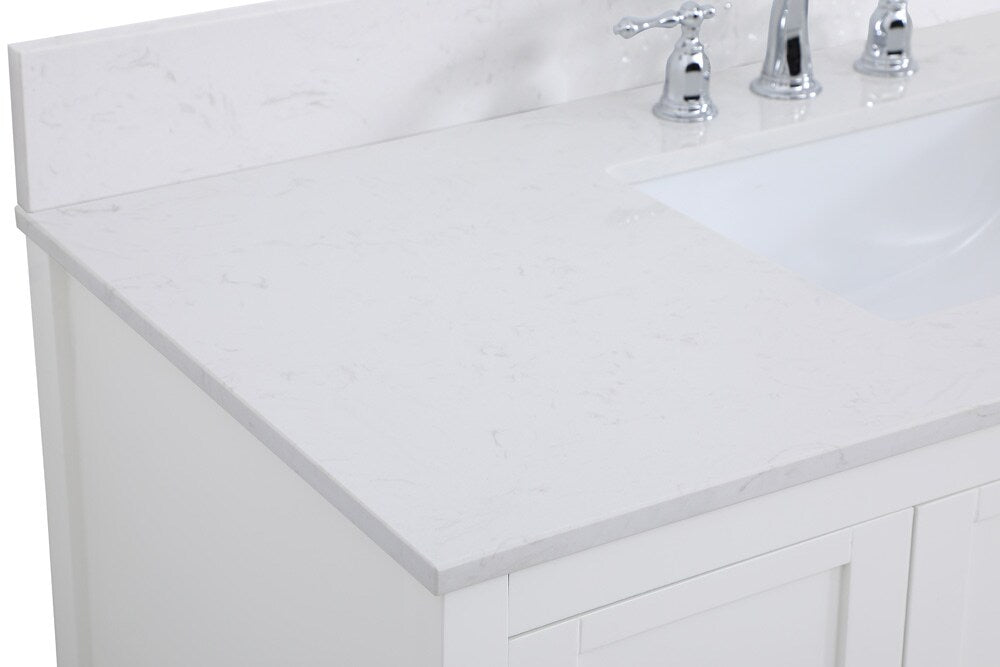 Elegant Furniture & Lighting - Theo 48 inch Single Bathroom Vanity in White with Backsplash - VF16448WH-BS veiw 4