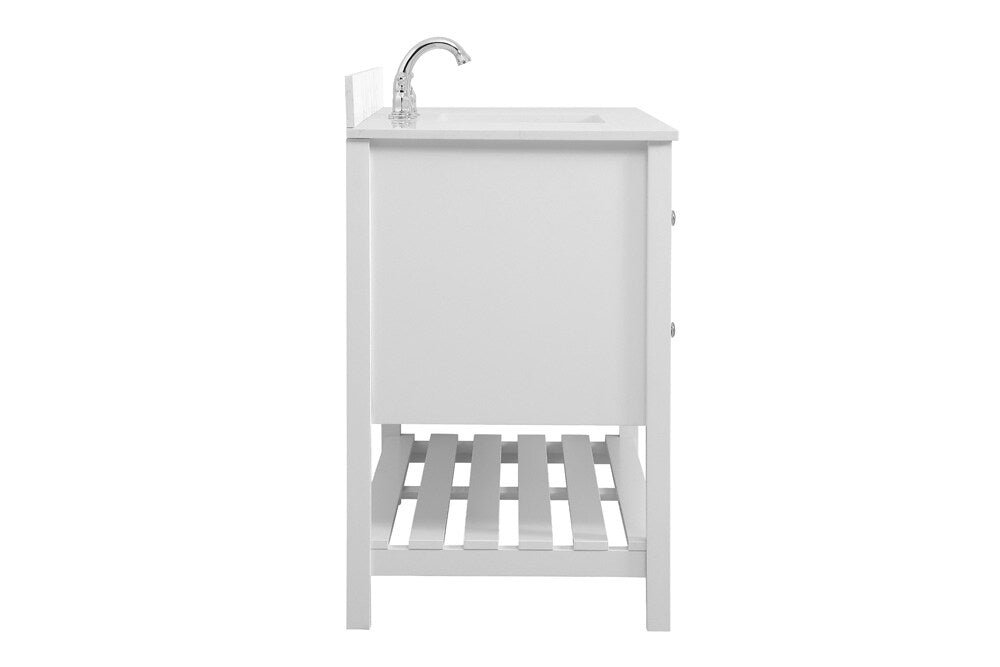 Elegant Furniture & Lighting - Theo 48 inch Single Bathroom Vanity in White with Backsplash - VF16448WH-BS veiw 7