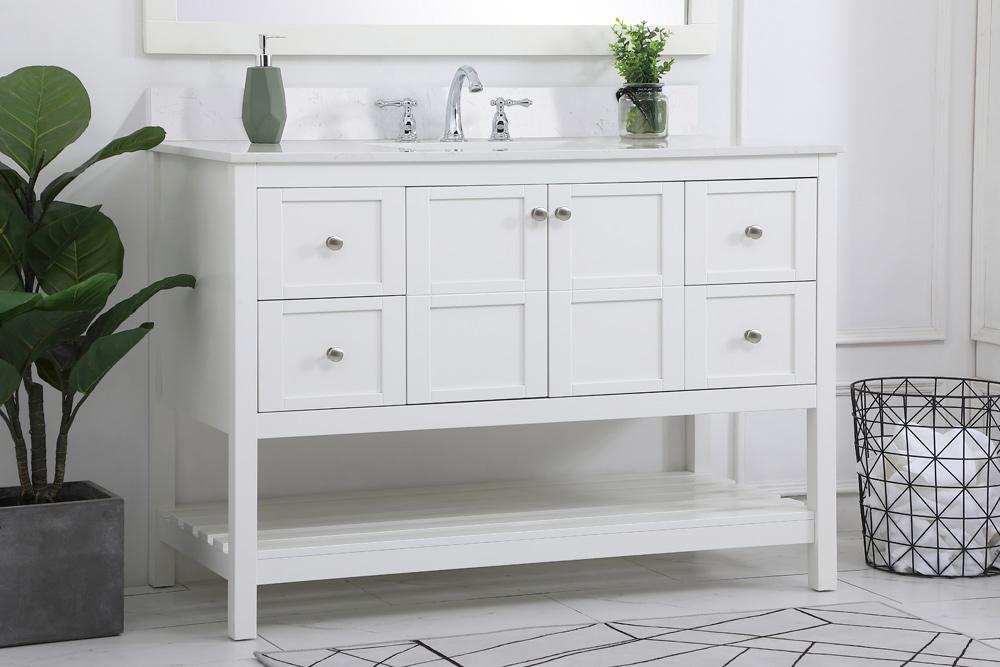 Elegant Furniture & Lighting - Theo 48 inch Single Bathroom Vanity in White with Backsplash - VF16448WH-BS veiw 8