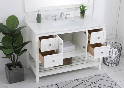 Elegant Furniture & Lighting - Theo 48 inch Single Bathroom Vanity in White with Backsplash - VF16448WH-BS veiw 9