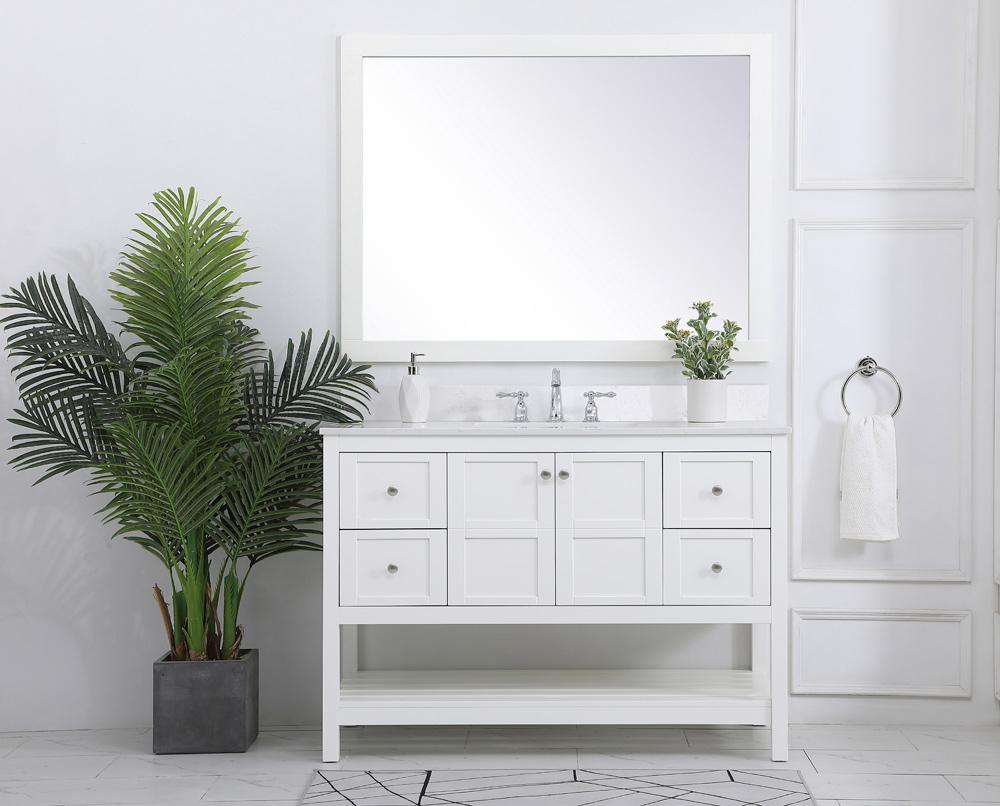 Elegant Furniture & Lighting - Theo 48 inch Single Bathroom Vanity in White with Backsplash - VF16448WH-BS veiw 10