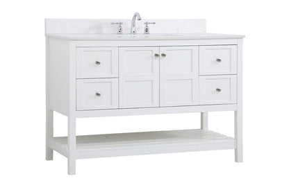 Elegant Furniture & Lighting - Theo 48 inch Single Bathroom Vanity in White with Backsplash - VF16448WH-BS veiw 13