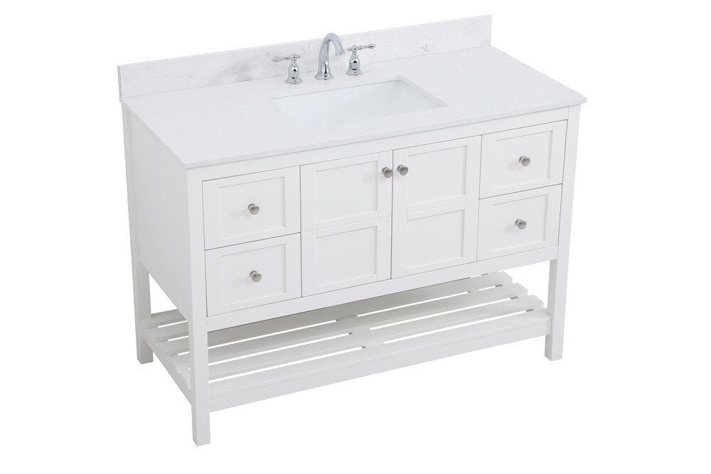 Elegant Furniture & Lighting - Theo 48 inch Single Bathroom Vanity in White with Backsplash - VF16448WH-BS veiw 14