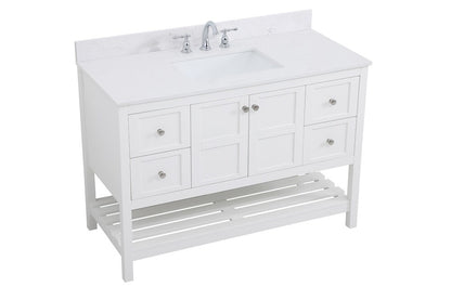 Elegant Furniture & Lighting - Theo 48 inch Single Bathroom Vanity in White with Backsplash - VF16448WH-BS veiw 14