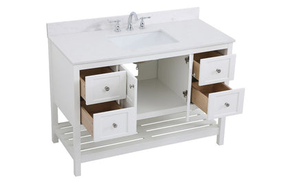 Elegant Furniture & Lighting - Theo 48 inch Single Bathroom Vanity in White with Backsplash - VF16448WH-BS veiw 15