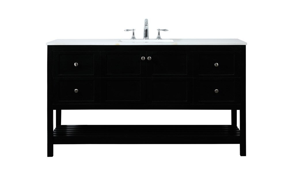Elegant Furniture & Lighting - Theo 60 inch Single bathroom vanity in black - VF16460BK veiw 1