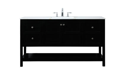 Elegant Furniture & Lighting - Theo 60 inch Single bathroom vanity in black - VF16460BK veiw 1
