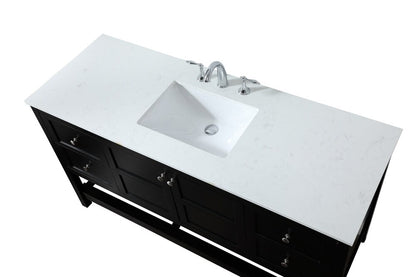 Elegant Furniture & Lighting - Theo 60 inch Single bathroom vanity in black - VF16460BK veiw 3